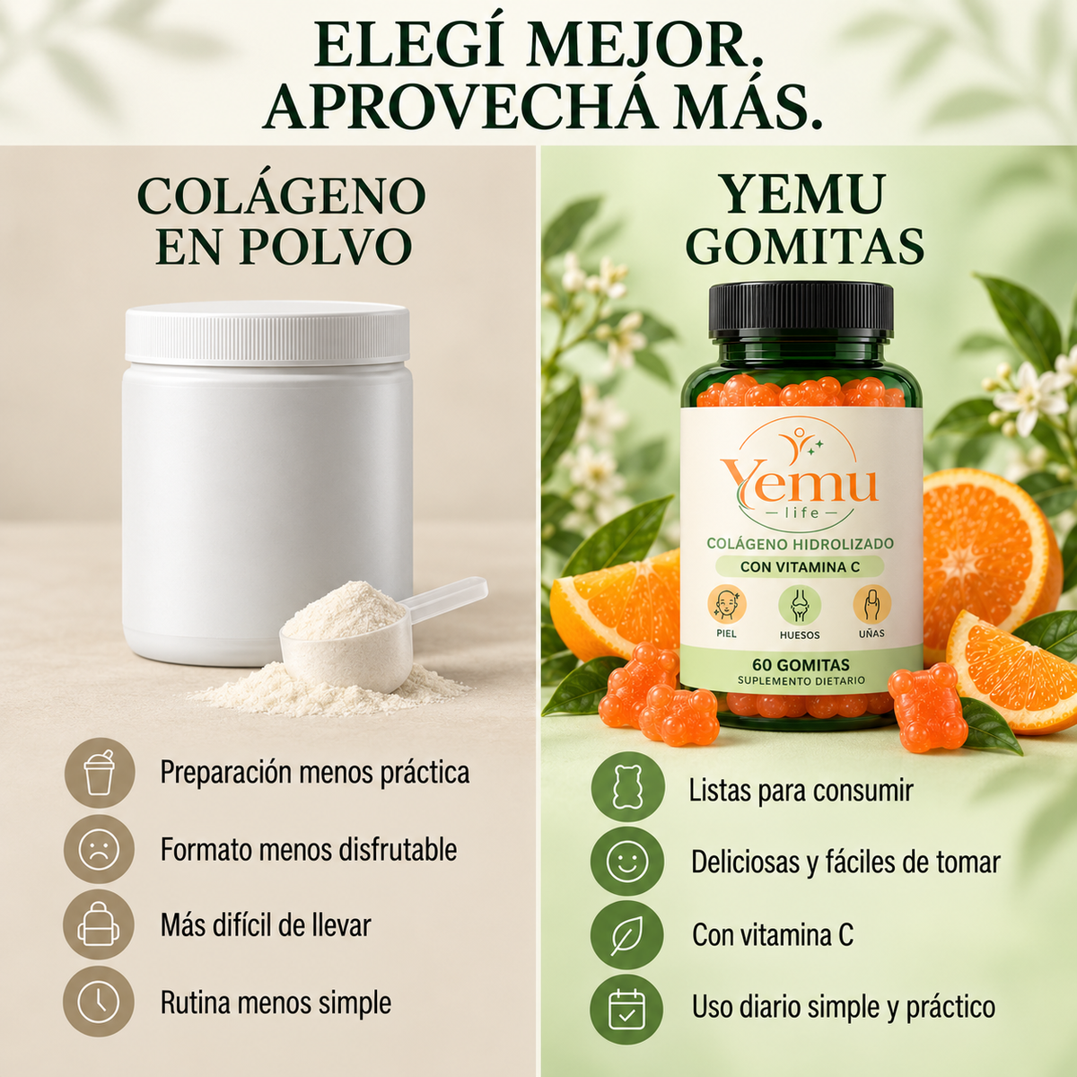 Colágeno Hidrolizado con Vitamina C — 60 gomitas